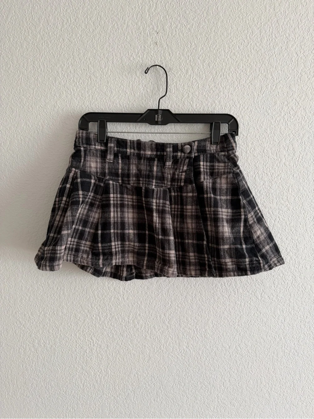 Free People Plaid Serena Micro Skort Skirt Flat Front Original Combo Size 4